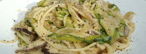 Creamy Shiitake and Courgette Pasta